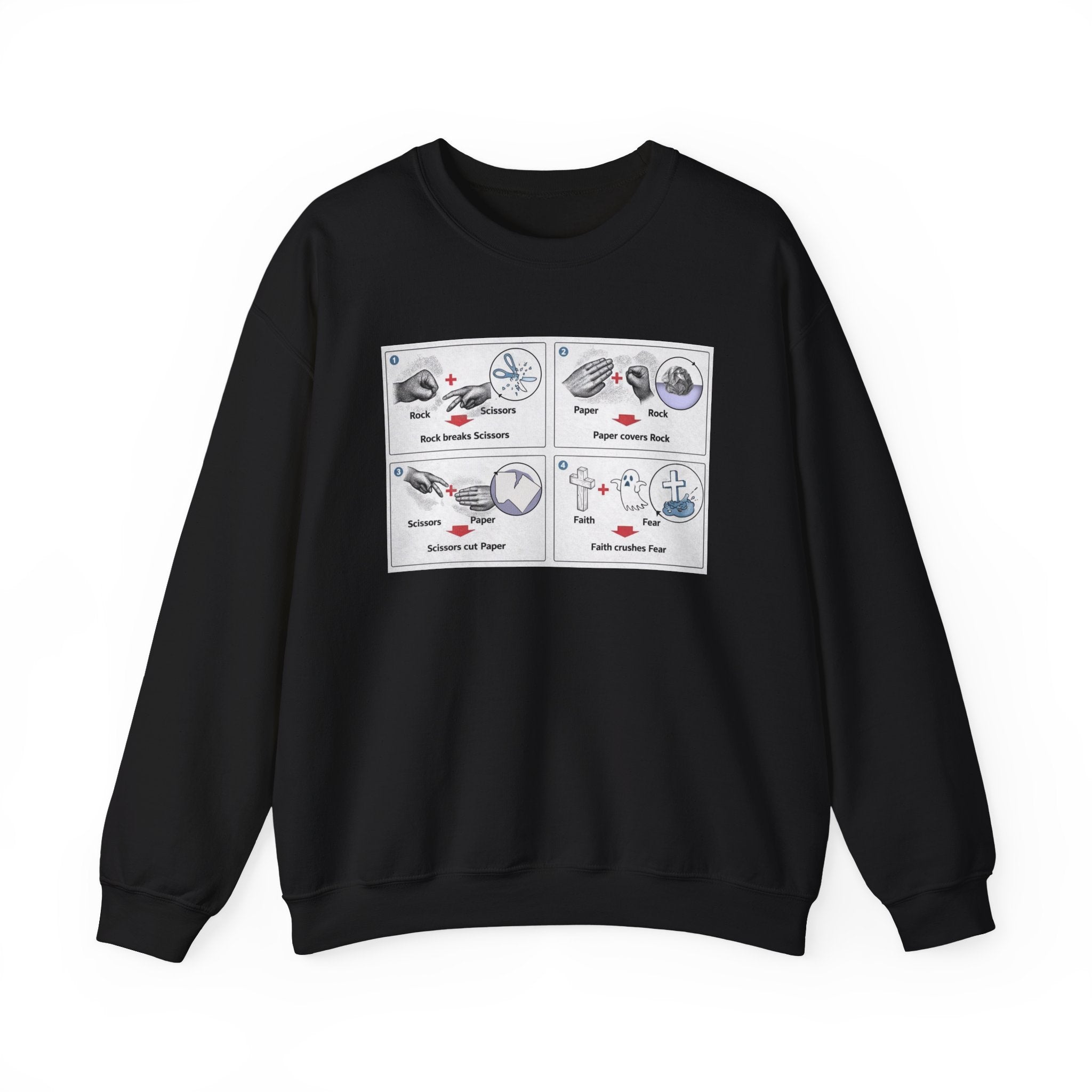 Rock/Paper/Scissors/Faith Crewneck Sweatshirt