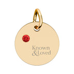 Engravable Birthstone Circle Charm — Personalized Sterling Pendant