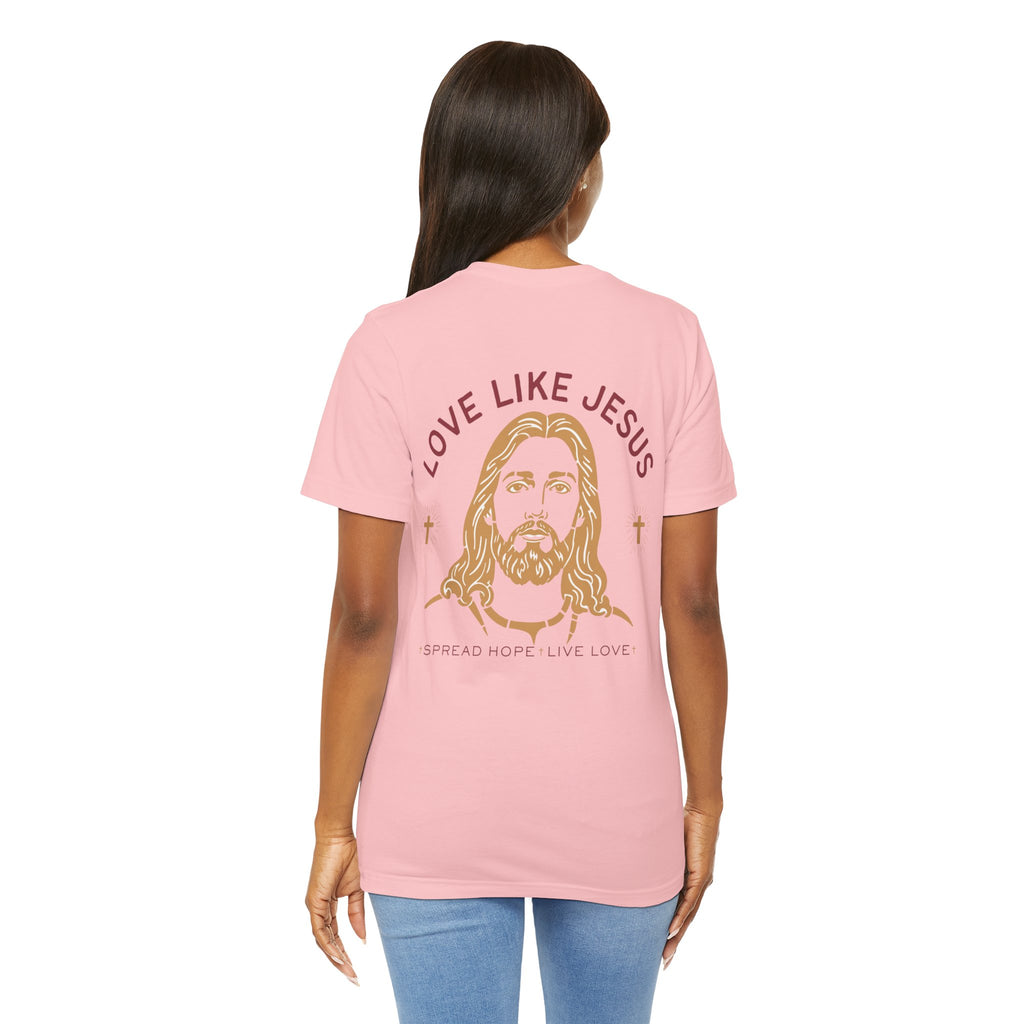 Love Like Jesus Tee — with Jesus Portrait on Back