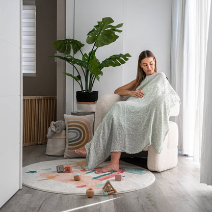 Muslin Swaddle Blankets, Pack of 4, 47" x 47" by Comfy Cubs: Grey