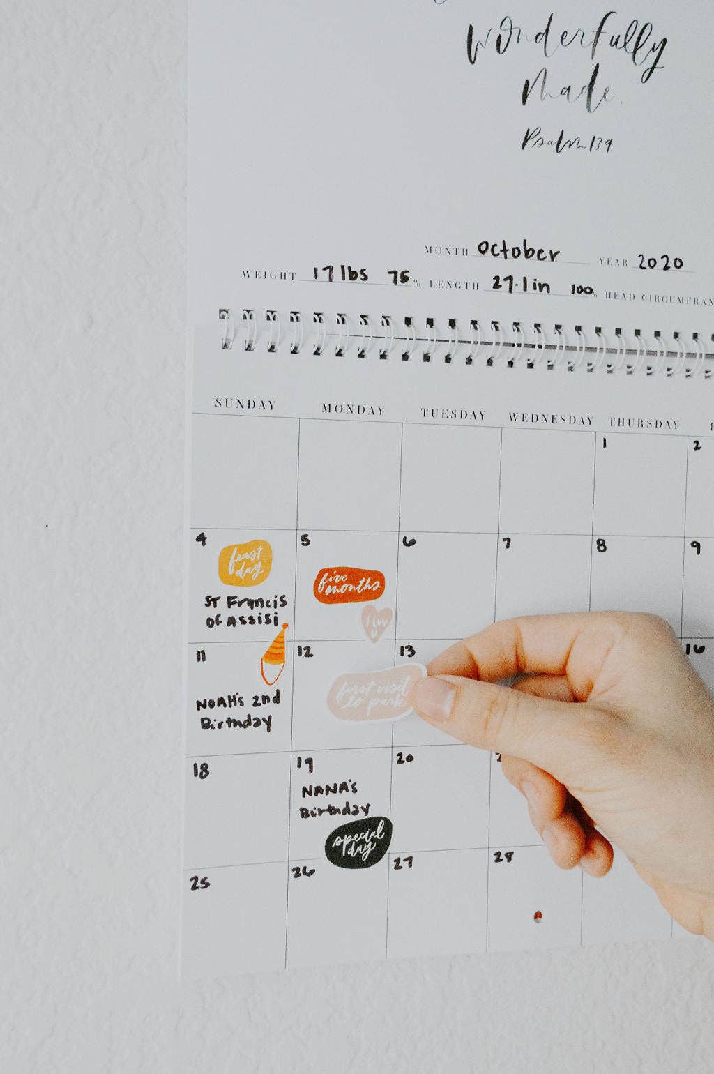 Baby Milestone Calendar | Gift | Keepsake Decor