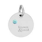 Engravable Birthstone Circle Charm — Personalized Sterling Pendant