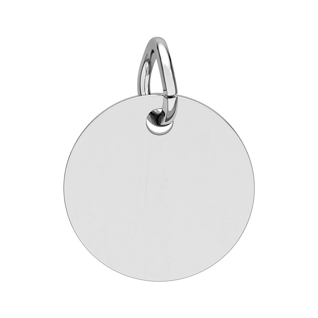 Engravable Birthstone Circle Charm — Personalized Sterling Pendant