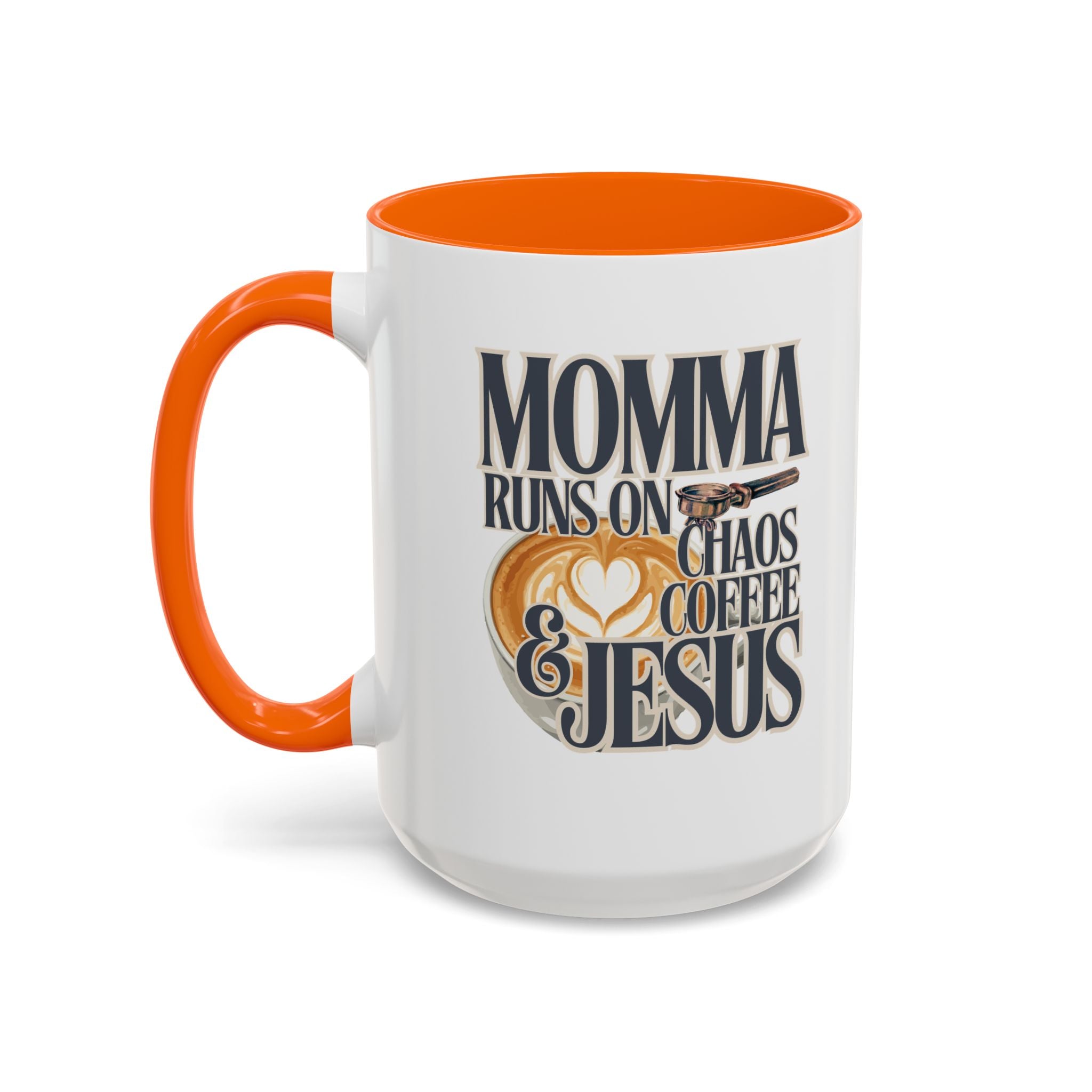 Momma Runs on Coffee Chaos & Jesus Mug