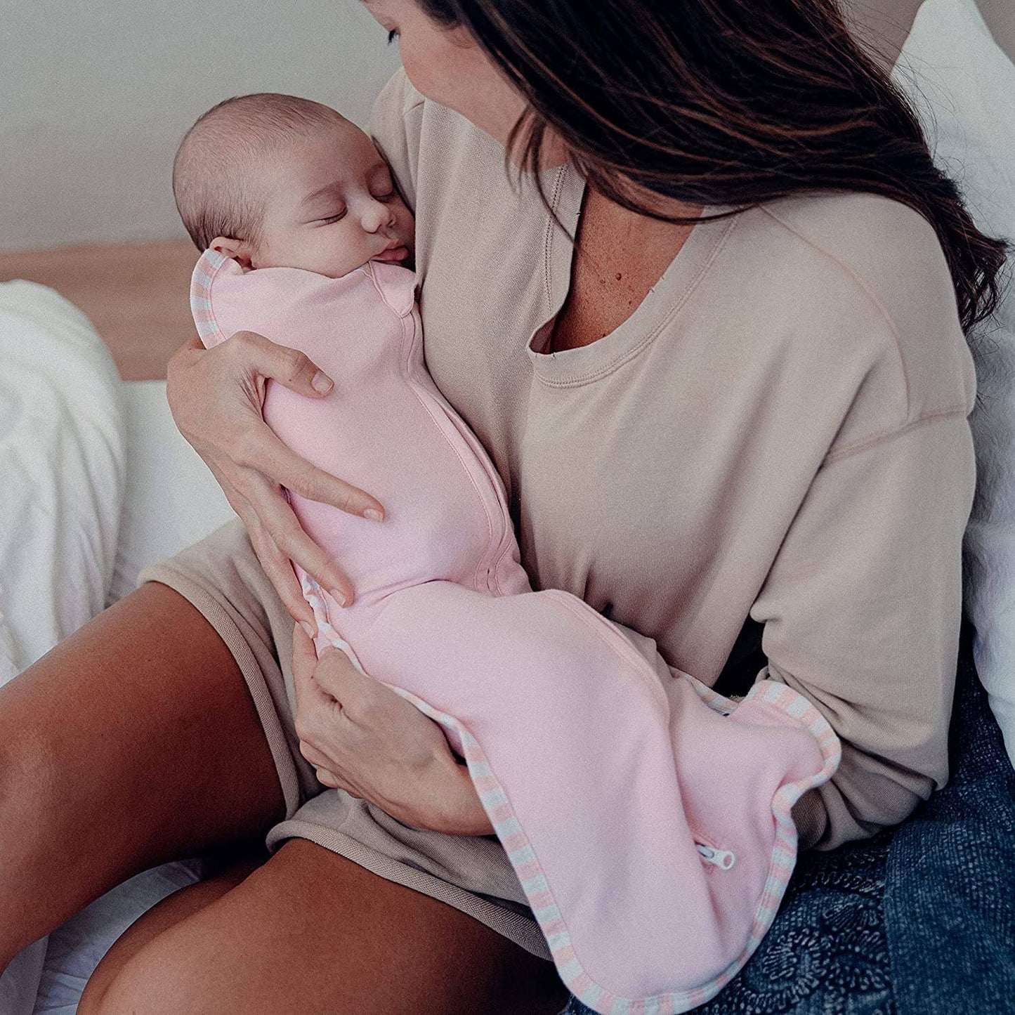 Easy Zipper Wrap 2 Pack Swaddle Blanket by Comfy Cubs: Blush/Mauve / Large (3-6 Months)