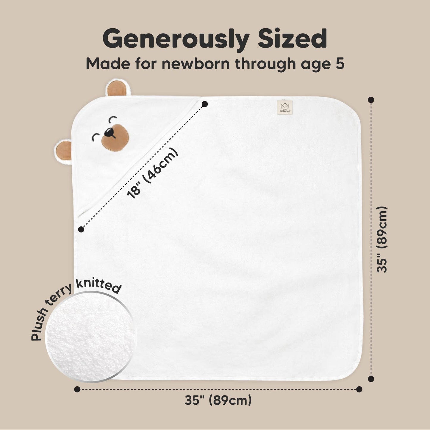 Grizzly Hooded Baby Bath Towel