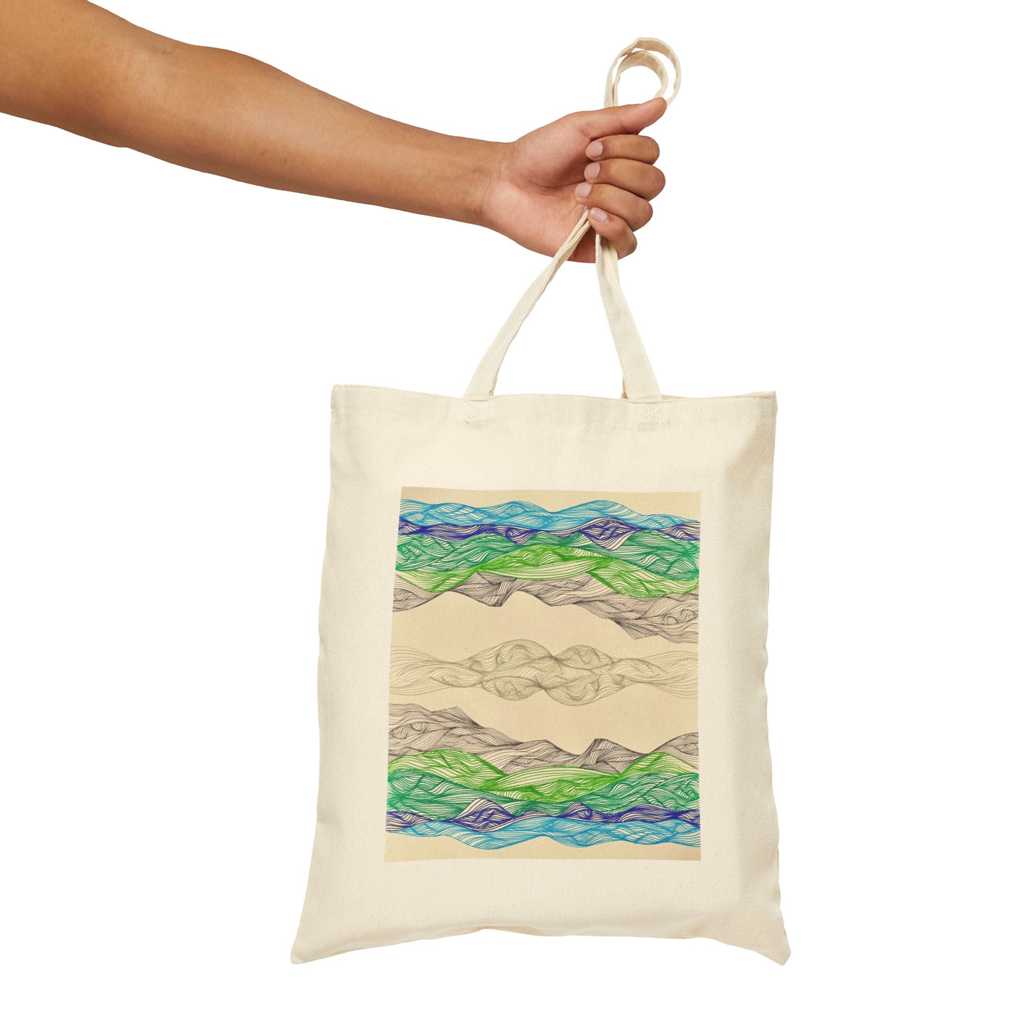 Earth & Sky Line Art - Canvas Tote Bag