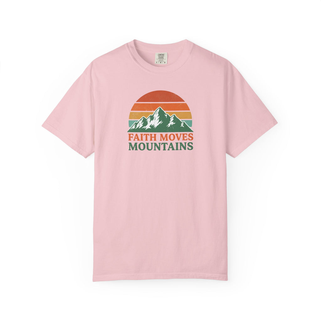 Faith Moves Mountains T-Shirt — Retro Mountain Graphic Christian Tee
