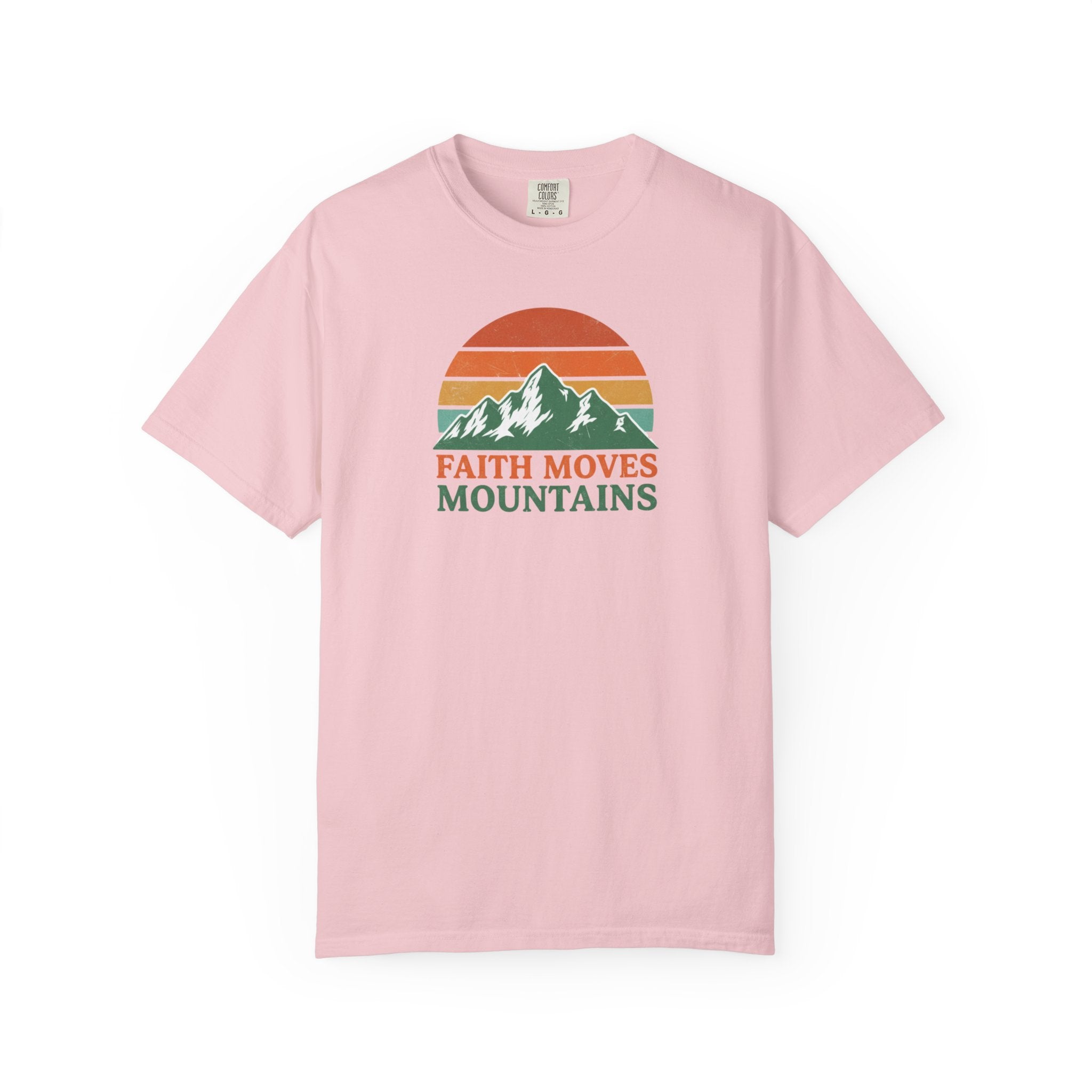 Faith Moves Mountains T-Shirt — Retro Mountain Graphic Christian Tee