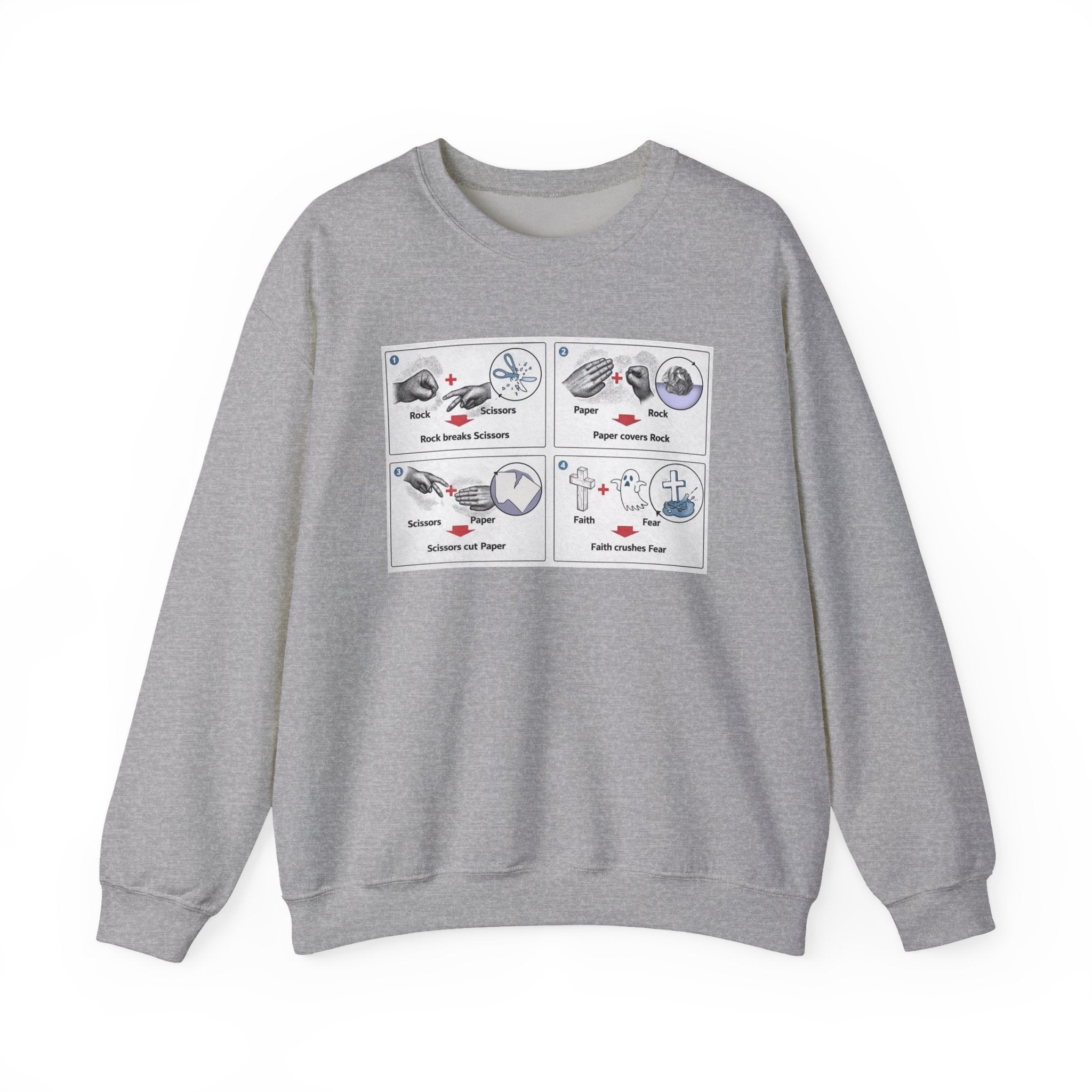 Rock/Paper/Scissors/Faith Crewneck Sweatshirt