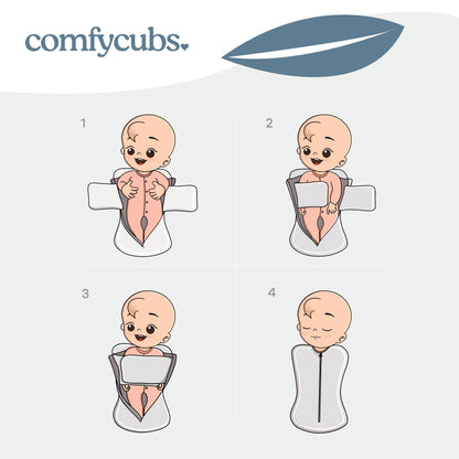 Easy Zipper Wrap 2 Pack Swaddle Blanket by Comfy Cubs: Blush/Mauve / Large (3-6 Months)