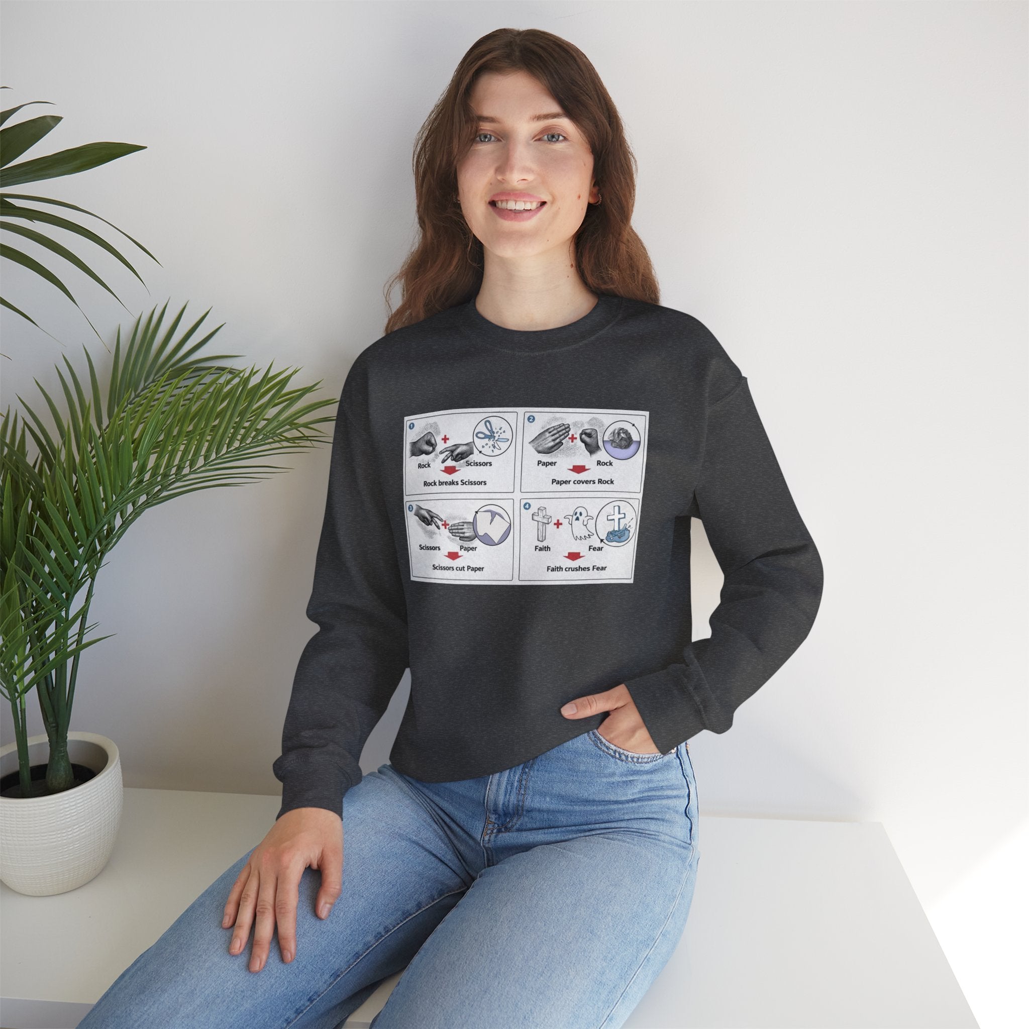 Rock/Paper/Scissors/Faith Crewneck Sweatshirt