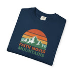 Faith Moves Mountains T-Shirt — Retro Mountain Graphic Christian Tee