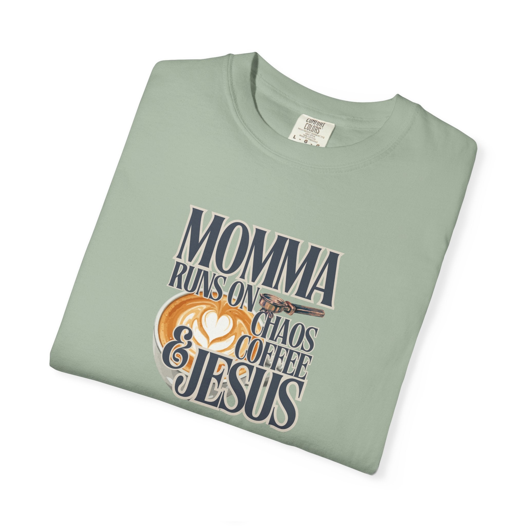 Momma Runs on Coffee Chaos & Jesus 2.0 T-Shirt