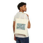 Micah 7:19 Ocean wave Line Art - Canvas Tote