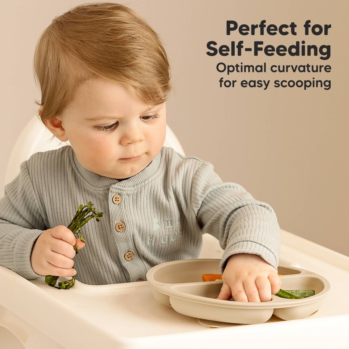 3-Pack Easy Care Suction Plates for Baby, BPA-Free Silicone Plate