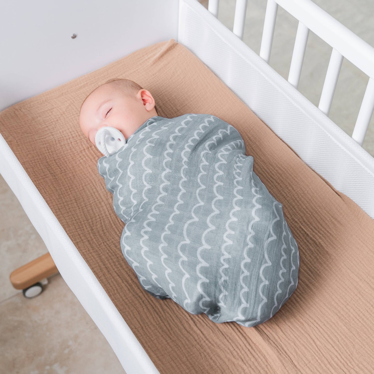 Muslin Swaddle Blankets, Pack of 4, 47" x 47" by Comfy Cubs: Grey