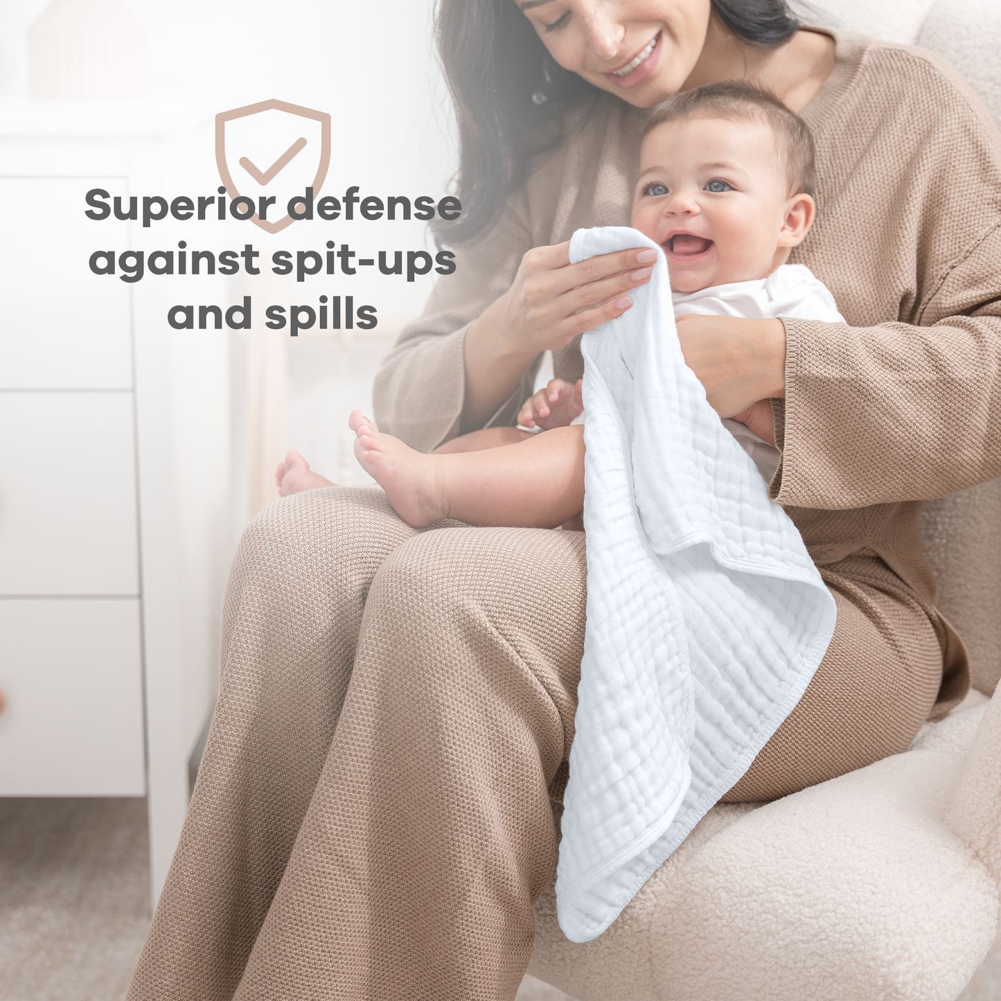 Baby Burp Cloths - 100% Muslin Cotton