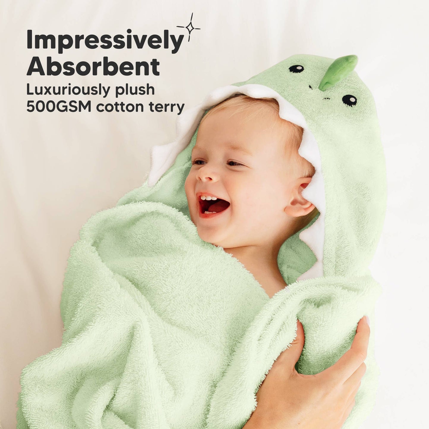 Dino Hooded Baby Bath Towel