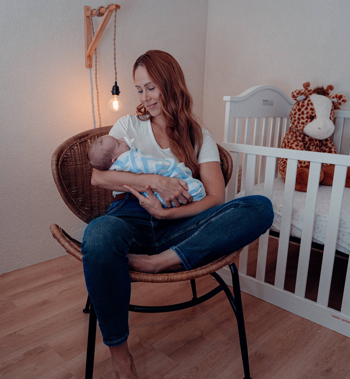 Muslin Swaddle Blankets, Pack of 4, 47" x 47" by Comfy Cubs: Sun, Rainbow, Rain, Doodle